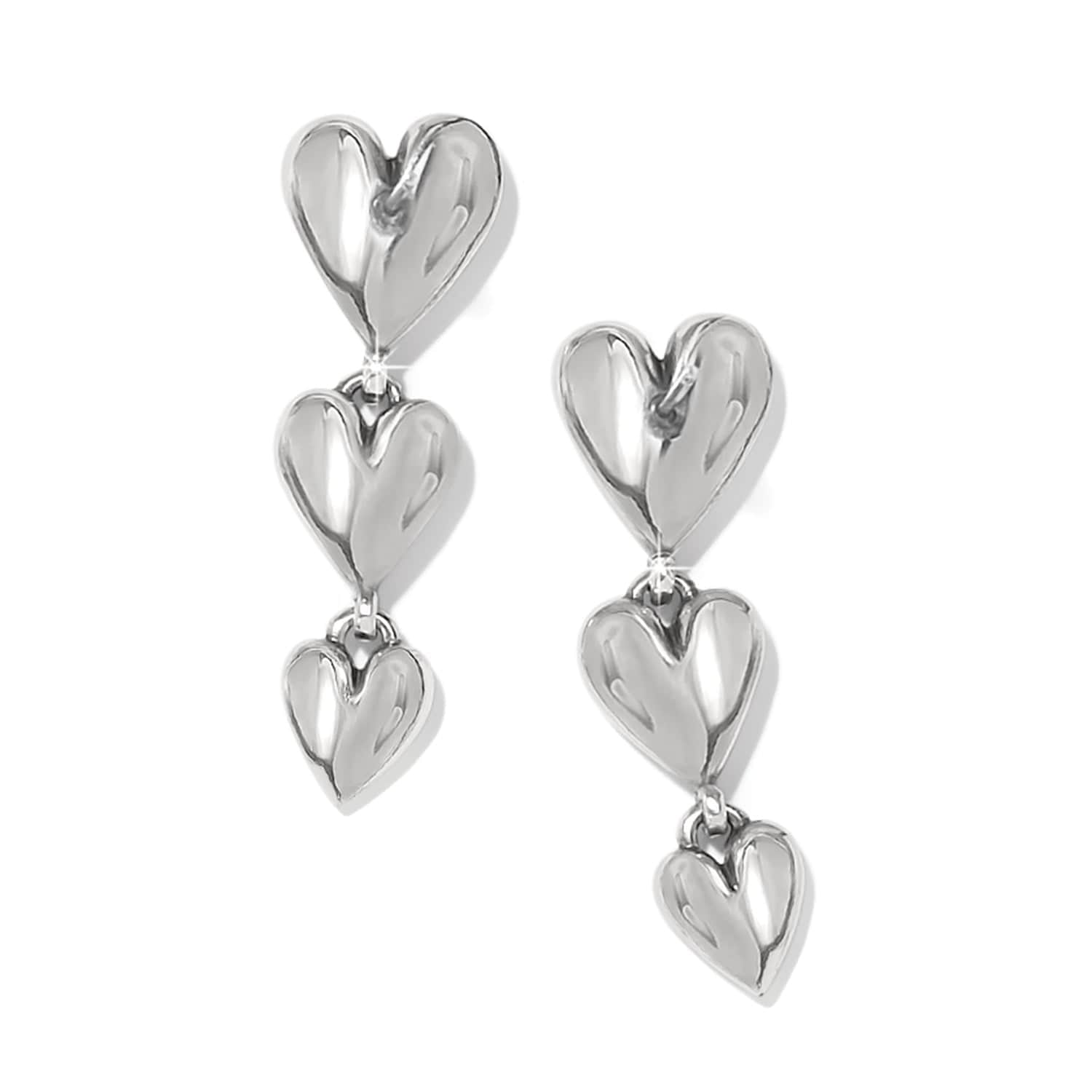 Cascade Heart Trio Post Drop Earrings - Image 2