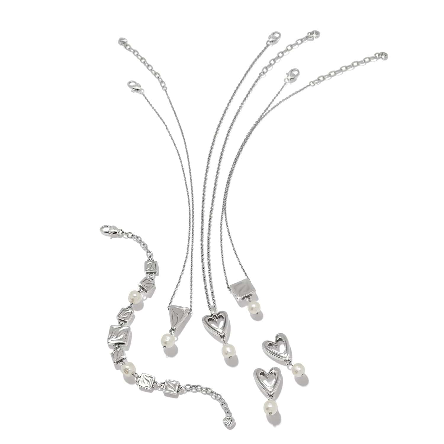 Cascade Open Heart Pearl Petite Necklace - Image 3