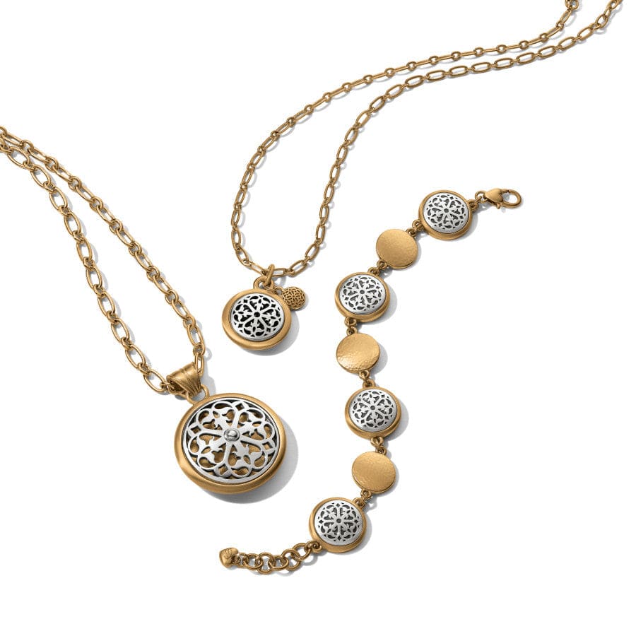Ferrara Two Tone Luce Large Pendant Necklace - Image 3