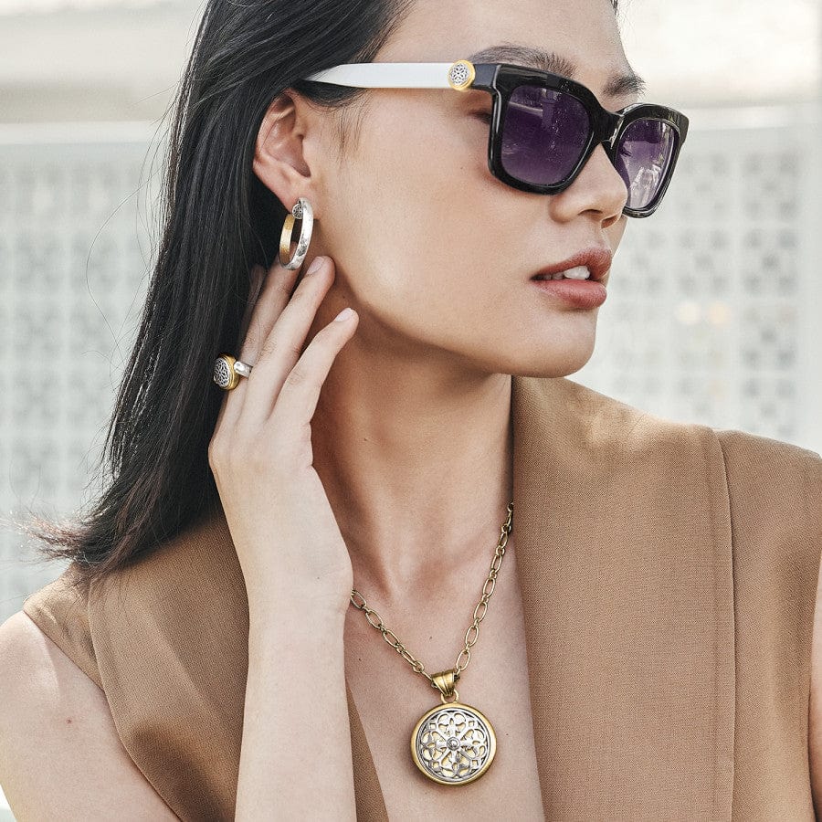Ferrara Two Tone Luce Large Pendant Necklace - Image 4
