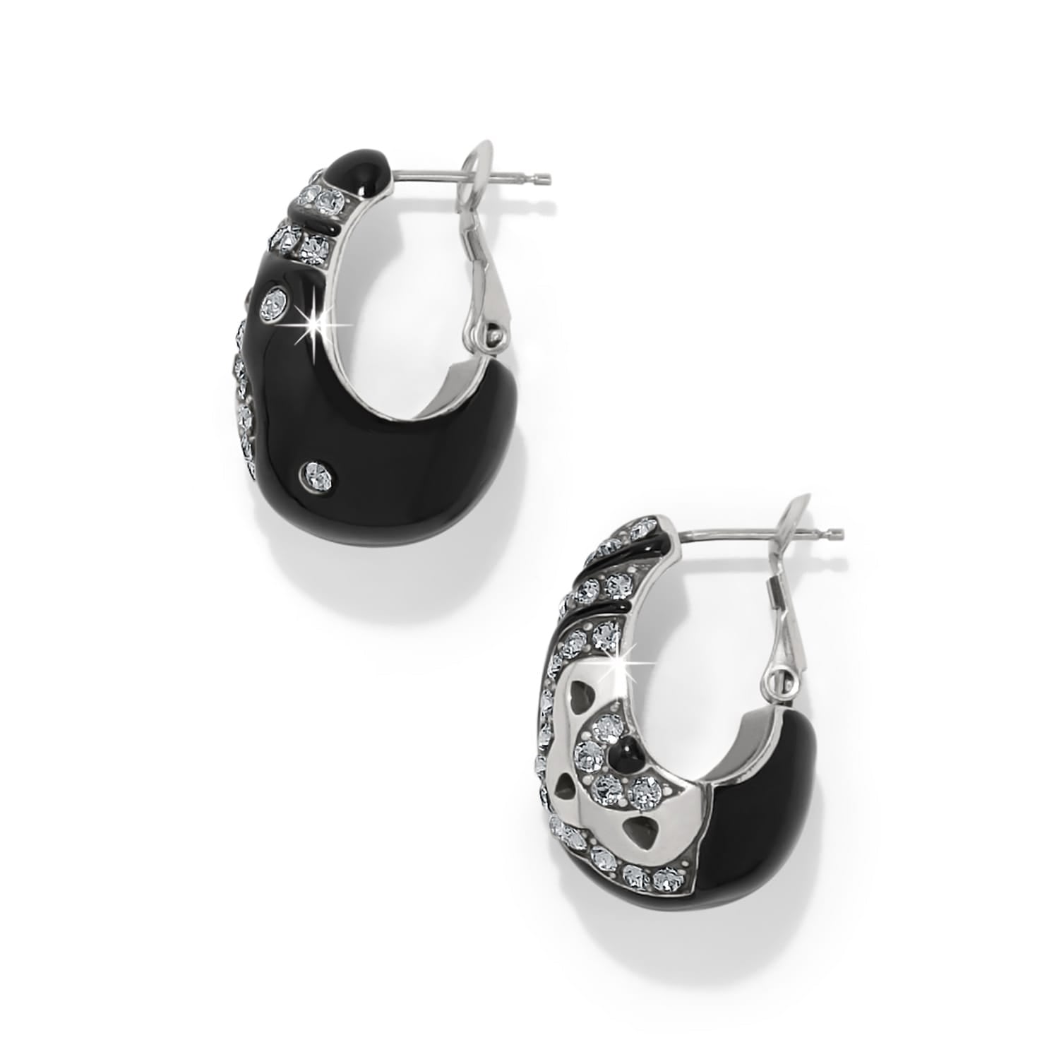 Flora Black Hoop Earrings - Image 2