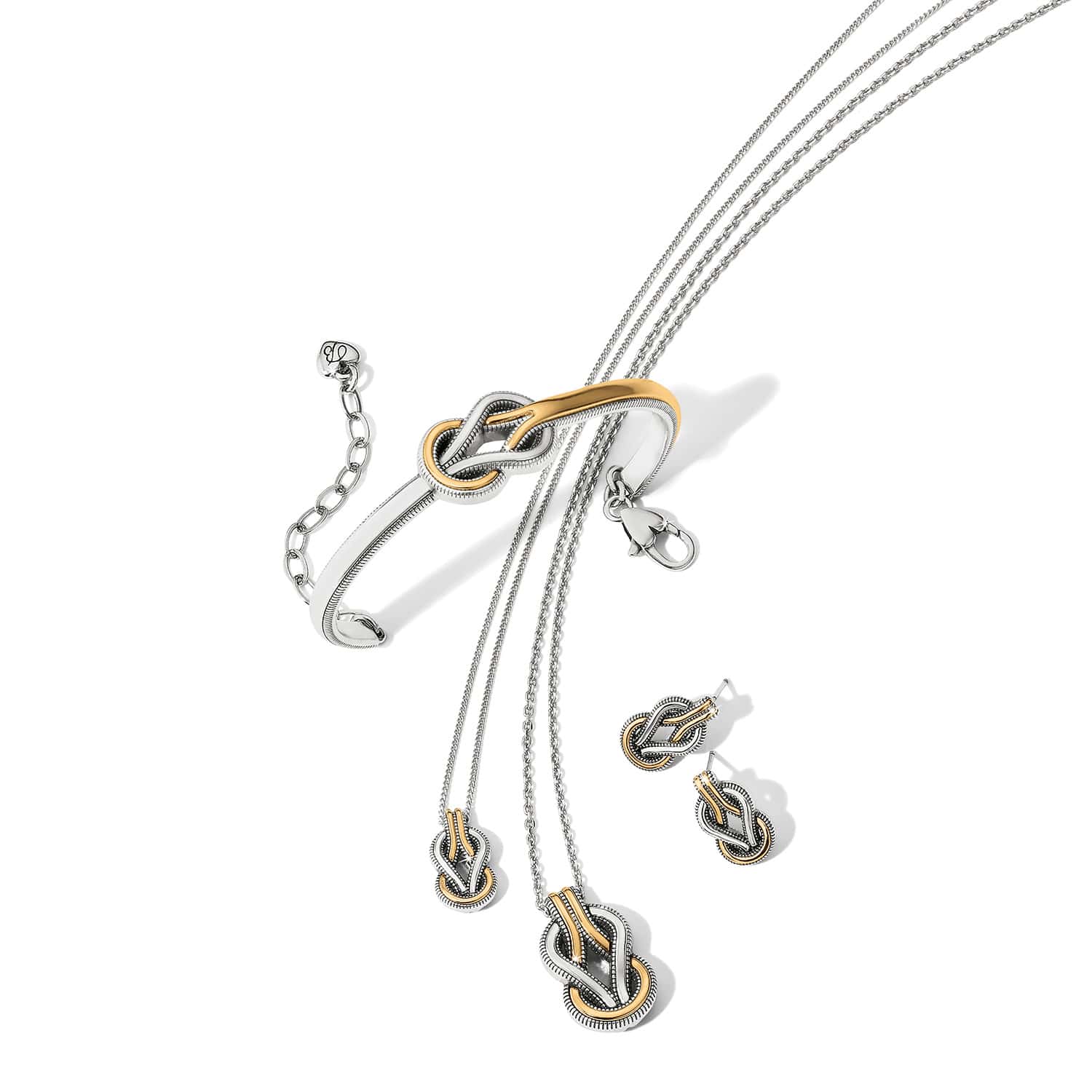 Interlok Harmony Two Tone French Wire Earrings - Image 3