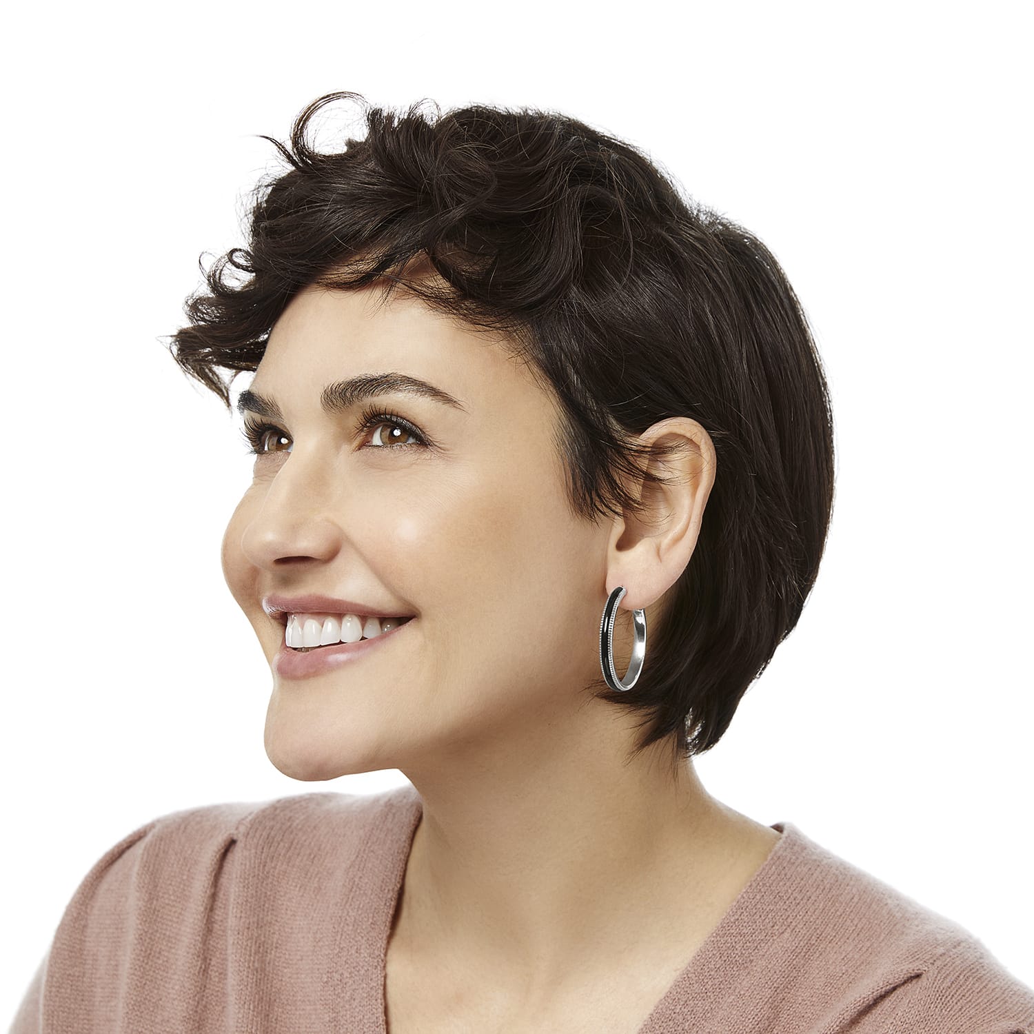 Interlok Noir Heirloom Hoop Earrings - Image 3