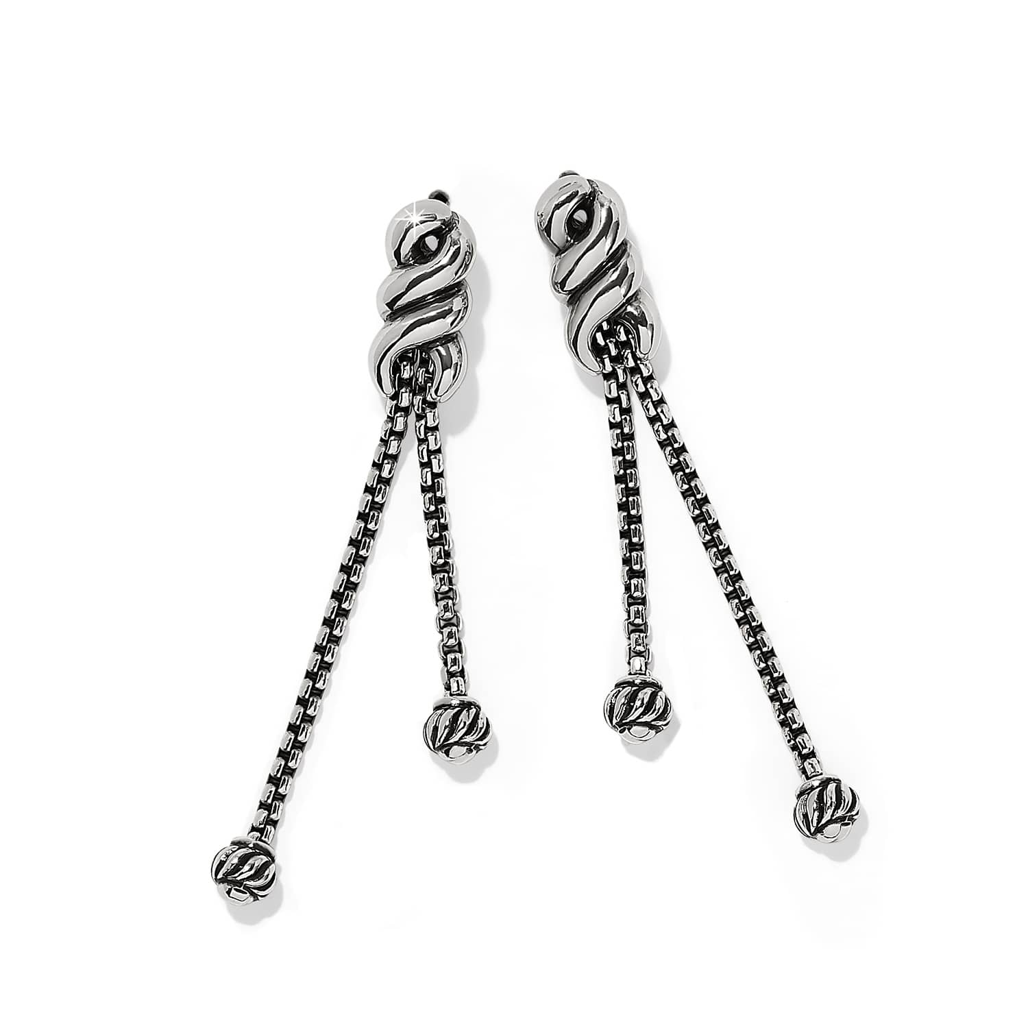 Interlok Twist Double Post Drop Earrings - Image 2