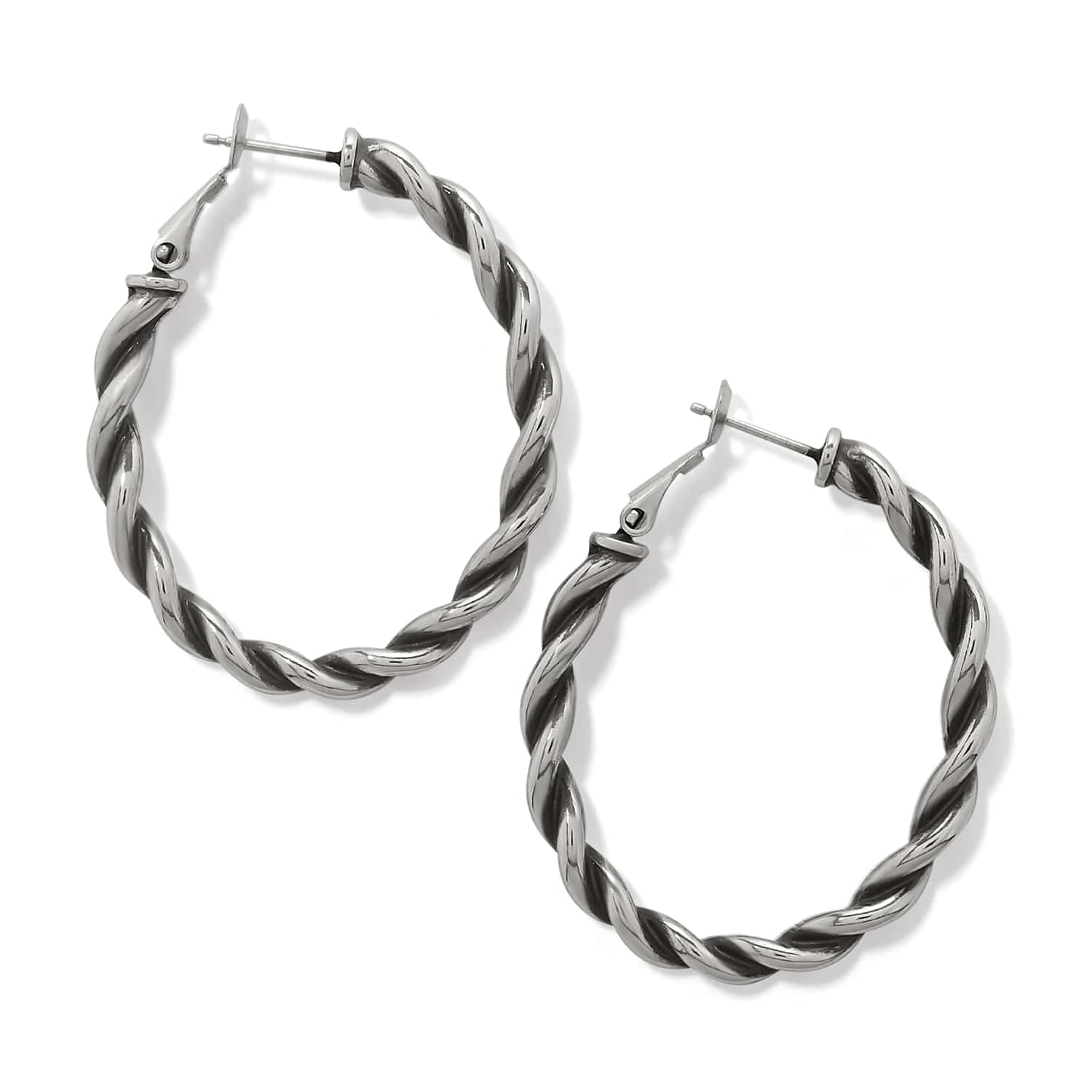 Interlok Twist Oval Leverback Hoop Earrings - Image 2
