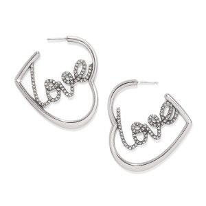 Love Script Sparkle Hoop Earrings