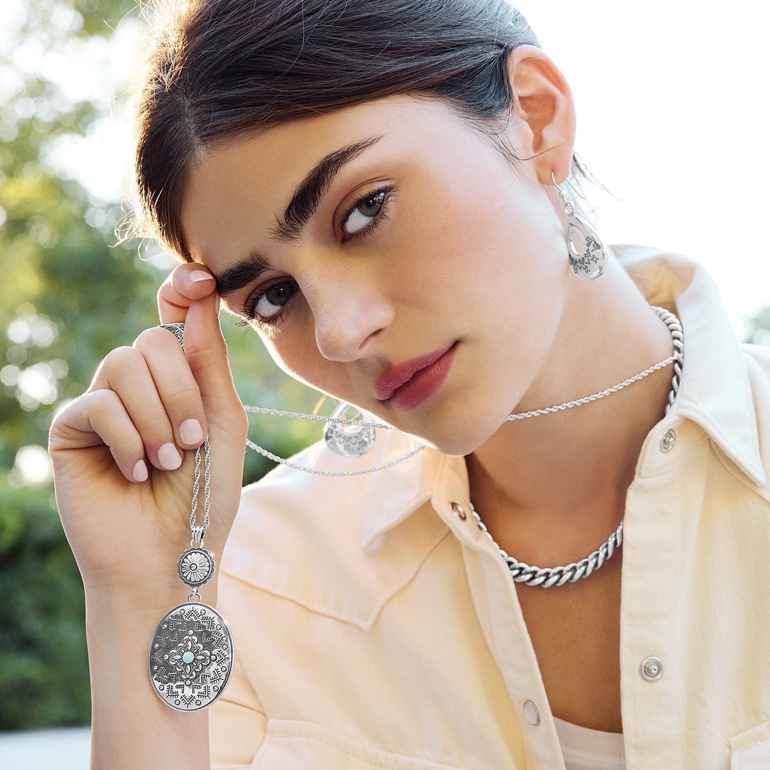 Mosaic Paseo Long Concho Necklace - Image 5