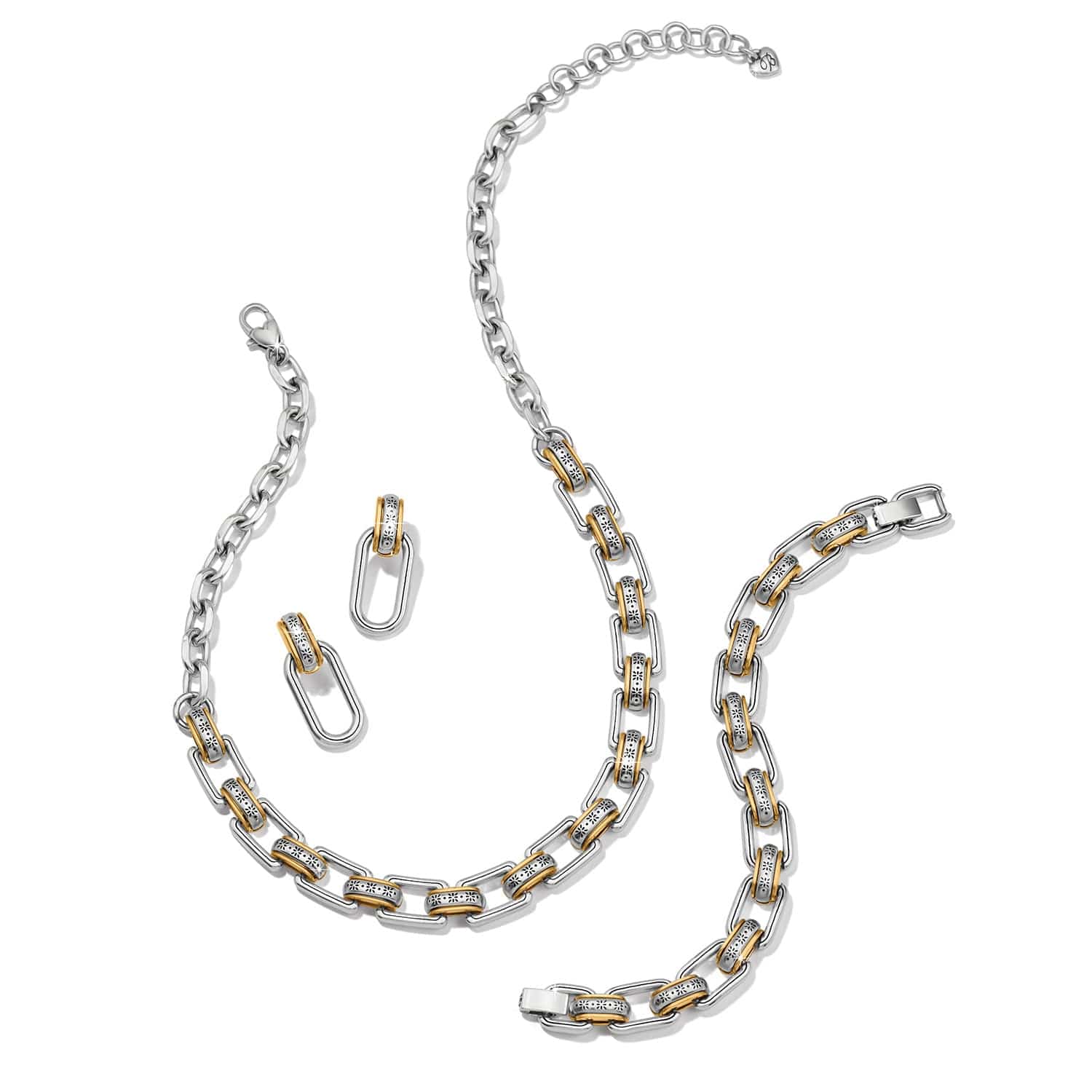 Mosaic Two Tone Links Necklace - Image 4