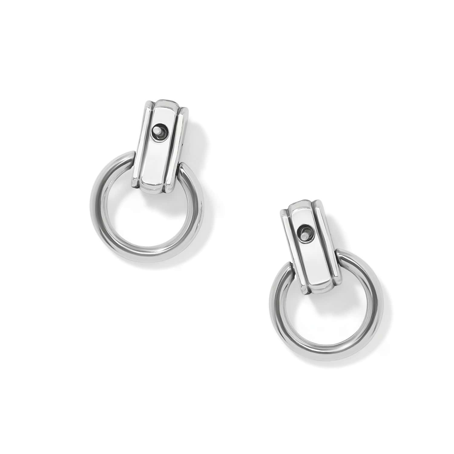 Mosaic Two Tone Mini Post Drop Earrings - Image 2