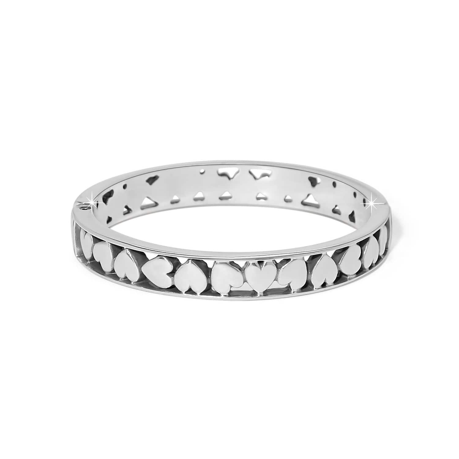 Mystery Of Love Hearts Hinged Bangle - Image 2
