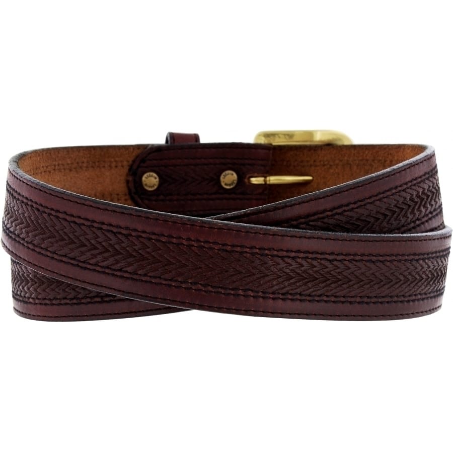 Oil Tan Embossed w/ Stitching Belt - Image 2