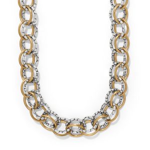 Pebble Link Two Tone Necklace