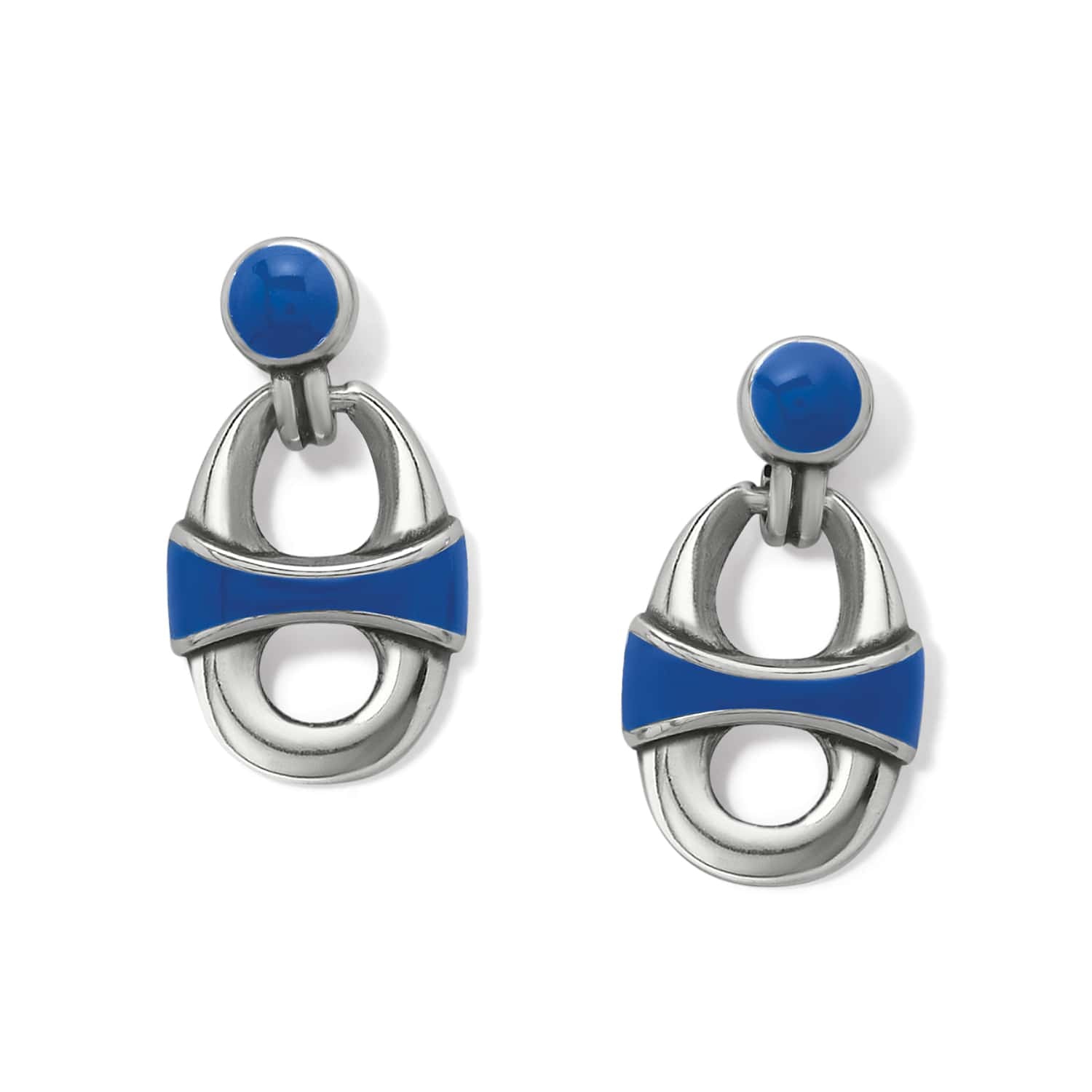 Portofino Link Black Drop Post Earrings