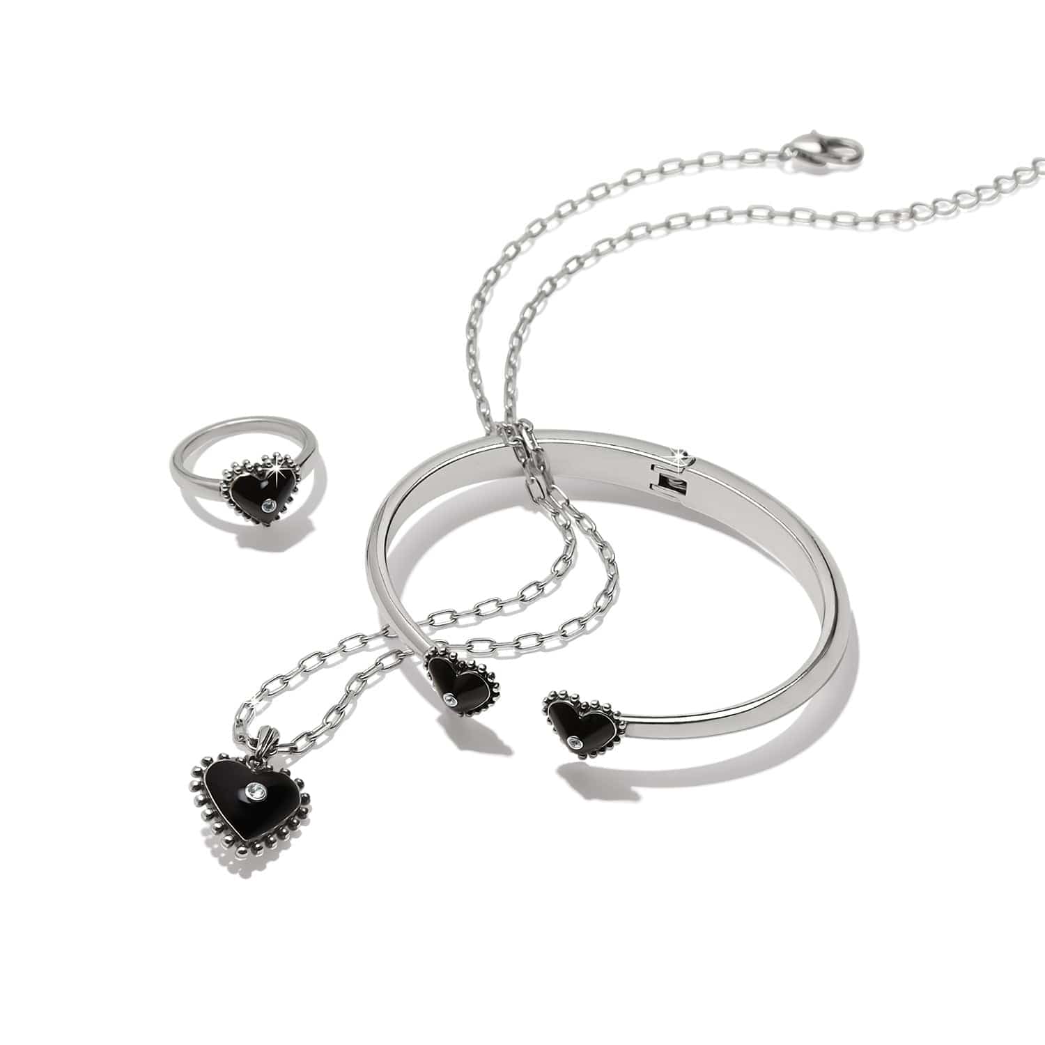 Pretty Tough Amour Heart Open Hinged Bangle - Image 4