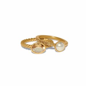 Trust Your Journey Double Pearl Rings