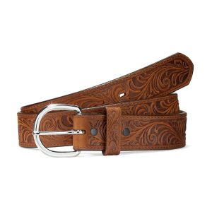 Western Scroll Tooled Belt